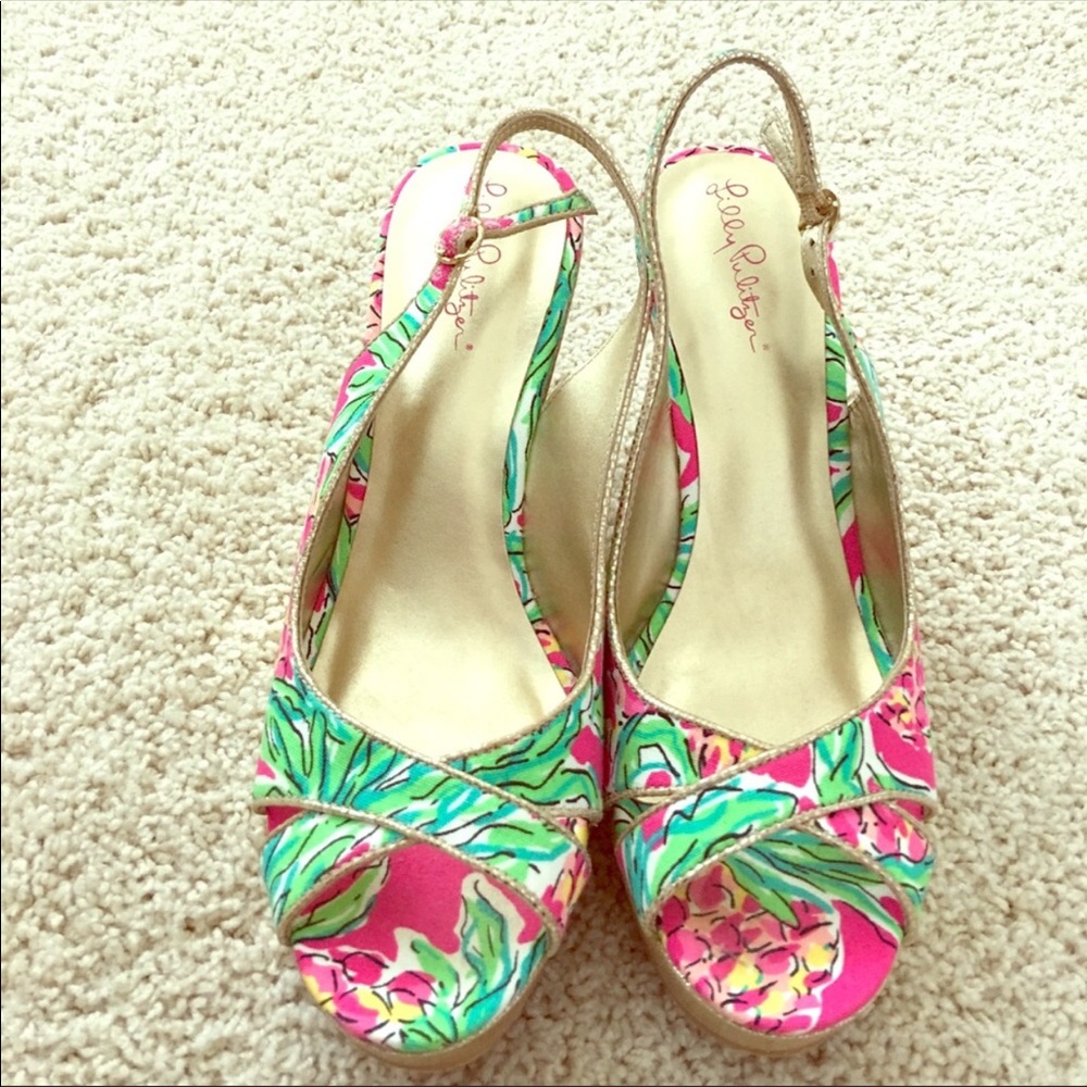 Lilly Pulitzer ginger wedge shoes 9.5